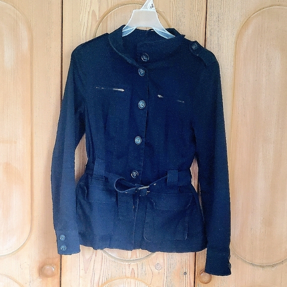 H&M Trench Jacket , Black, Size 8 - Picture 2 of 6